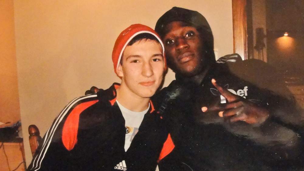 Avec Vinnie Frans, son ami d&#39;enfance.